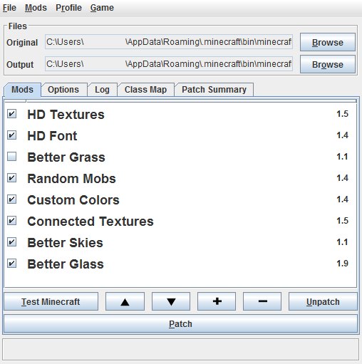 MCPATCHER 2.4.4_01 ДЛЯ MINECRAFT 1.4.6
